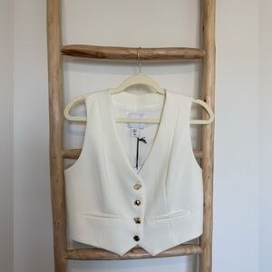 Christian Lacroix White Vest with Gold Buttons